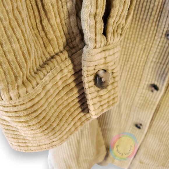 LL Bean Corduroy Shacket Women's 2X Gold Cotton Jacket - Picture 7 of 12